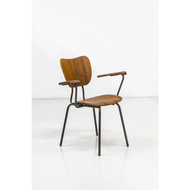 Mid-Century Swedish Tubular Steel and Teak Armchair For Sale - Image 16 of 16