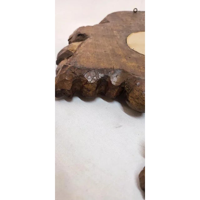 Brown Carved Wooden Mirror, Spain, 1940s For Sale - Image 8 of 13