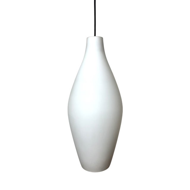 Mid-Century Opaline Glass Pendant Lamp, Italy, 1960s For Sale