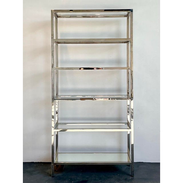 Vintage Chrome and Glass Etagere For Sale - Image 11 of 12