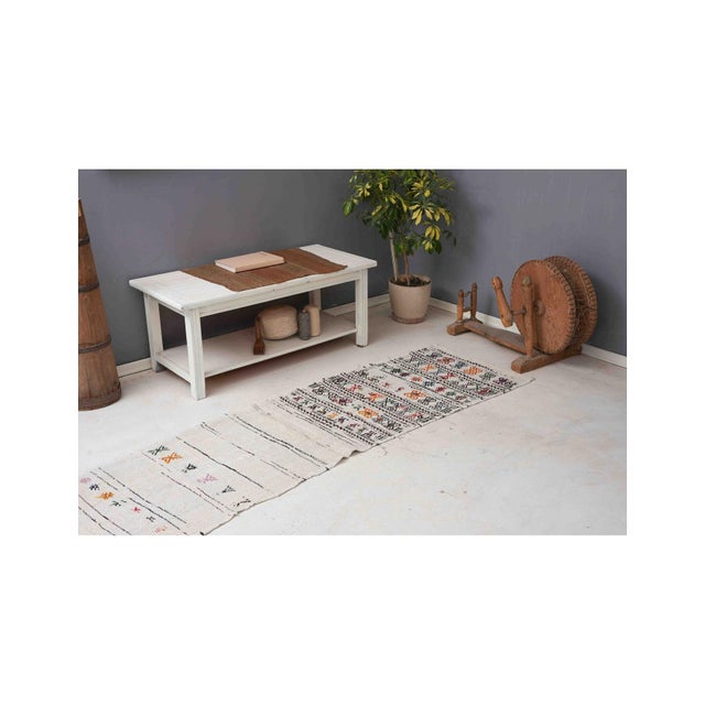 Vintage Embroidered Hemp Kilim Runner - 2`3" X 7`10" For Sale - Image 4 of 6