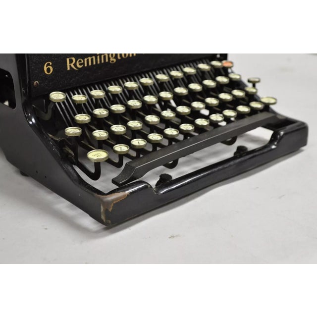 Antique 1930s Remington Noiseless Model 6 Black Typewriter For Sale - Image 9 of 11