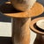 Brutalist Teak Side Table with Circular Top and Column Base For Sale - Image 3 of 14
