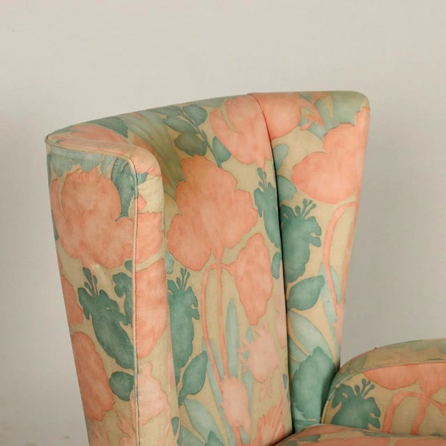 Set of Vintage Bergère Armchairs in Fabric, Italy, 1950s For Sale - Image 4 of 11