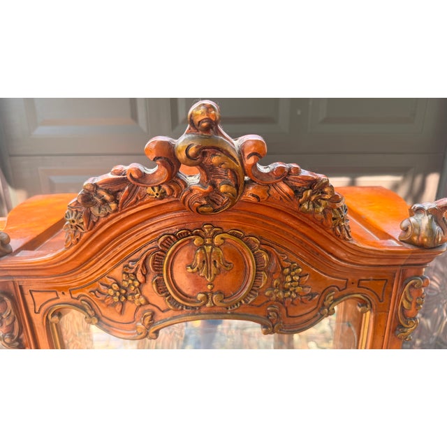 Vintage Milano Furniture Co. Louis XV Style Carved Curio Cabinet For Sale - Image 13 of 16