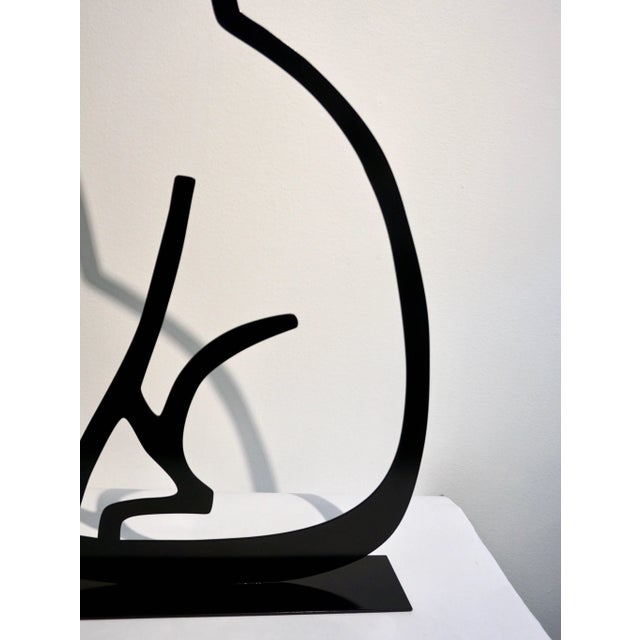 1980 Italian Minimalist Design Black Lacquered Iron Panther Silhouette Sculpture For Sale In New York - Image 6 of 8