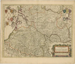 Gascogne and Guyenne Map by De Wit, 1688