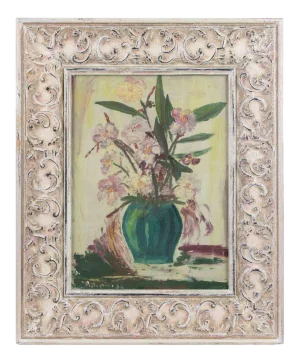 Sirio Pellegrini, Vase of Flowers, Oil on Board, 1964
