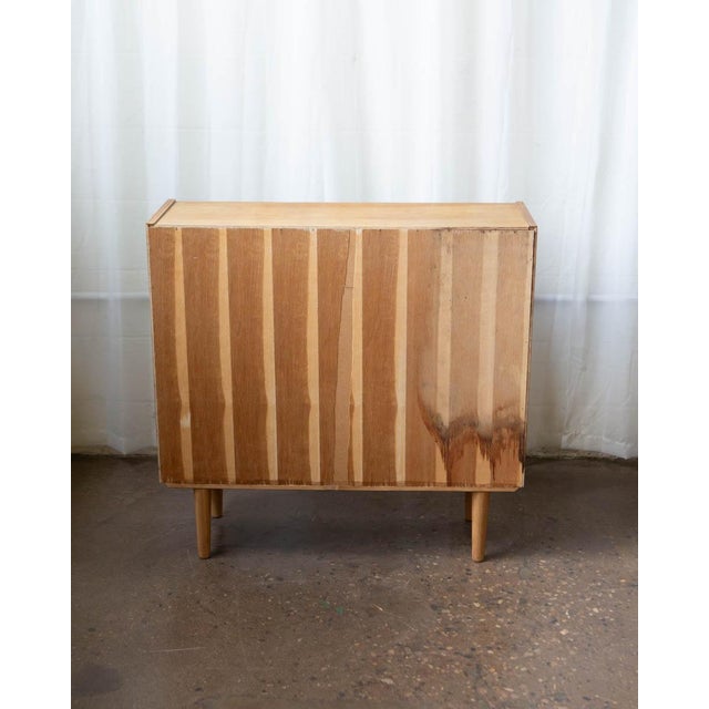 1970s Kjærnulf Style Danish Oak & Stained Glass Cabinet, Attributed For Sale - Image 11 of 12