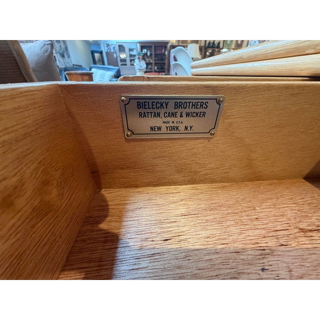 Bielecky Brothers Rattan Desk With Filing Drawers For Sale - Image 14 of 14