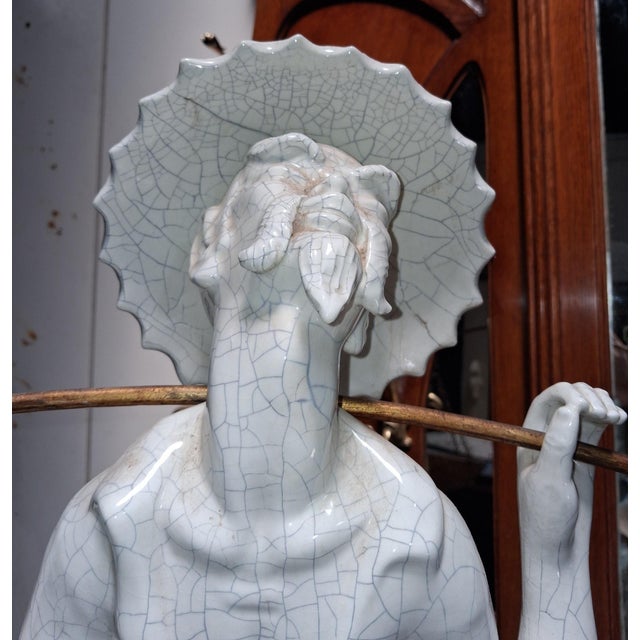 Unknown, Statue, 1890s, Ceramic and Wood For Sale - Image 6 of 10