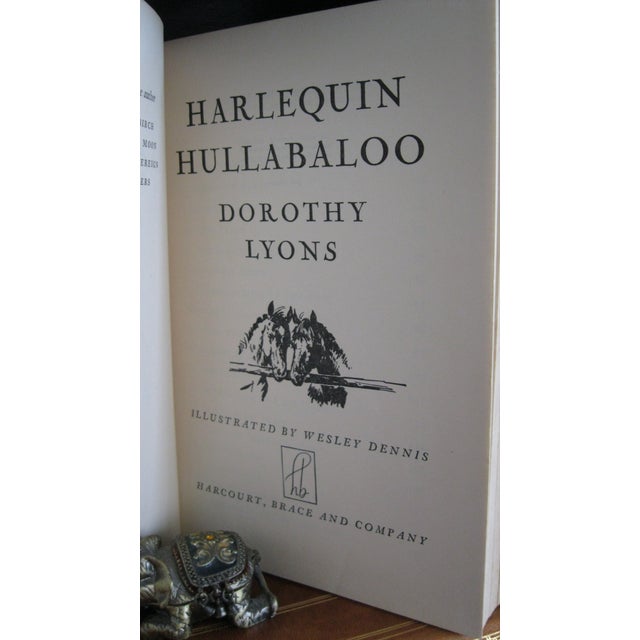 1949 Signed First Edition, Harlequin Hullabaloo by Dorthy Lyons, Illustrated by Wesley Dennis, Published by Harcourt Brace and Co. For Sale - Image 10 of 12