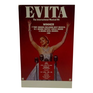 C. 1980 Evita The International Musical Hit Cardboard Poster For Sale