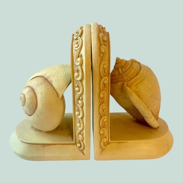 Coastal Vintage Coastal Shell Bookends 1970s For Sale - Image 3 of 7