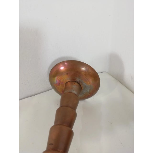 Art Deco Candleholder in Coppered Iron, Set of 2 For Sale - Image 10 of 13