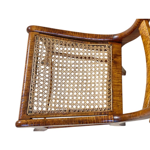Antique Federal Period Pair of Birds Eye Maple & Tiger Maple Chairs For Sale - Image 12 of 12