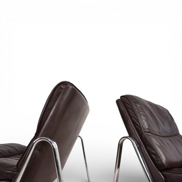1970s Lounge Chairs in Brown Leather by Gerd Lange for Drabert, 1970s, Set of 2 For Sale - Image 5 of 18