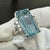 Blue Gia Certified 16.70 Carat Aquamarine and Diamond Vintage Cocktail Ring Size 7 For Sale - Image 8 of 10