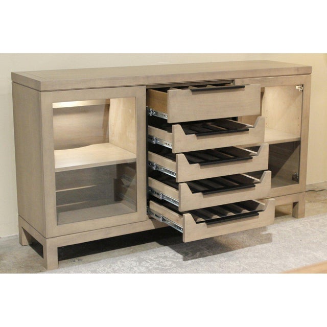 Custom Maple Server W/Wine Storage For Sale - Image 4 of 5