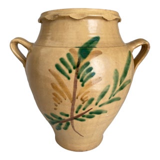Early 20th Century Spanish Large Orza Jar Earthenware Vessel For Sale
