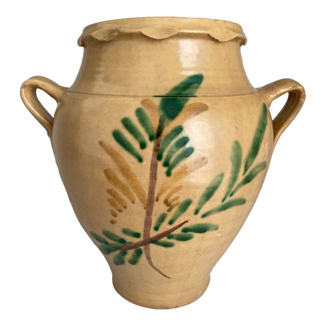 Early 20th Century Spanish Large Orza Jar Earthenware Vessel For Sale