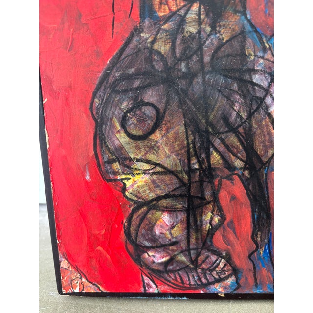 Benjamín De León Dominican Expressionist Figurative Mixed Media Painting For Sale In Miami - Image 6 of 10