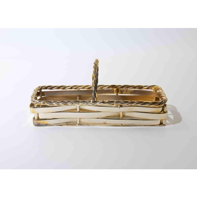1960s Italian Silver-Plated Serving Basket by Bologna Silverplate, 1960s For Sale - Image 5 of 6