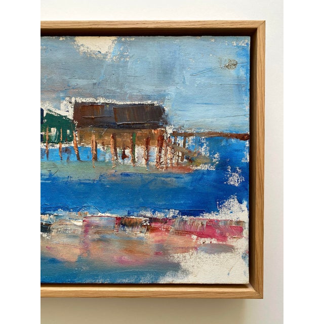 Contemporary Jim Lyons Contemporary Provincetown " Captain Jack's Wharf " Abstract Expressionist Framed Original Plein Air Oil Painting For Sale - Image 3 of 17