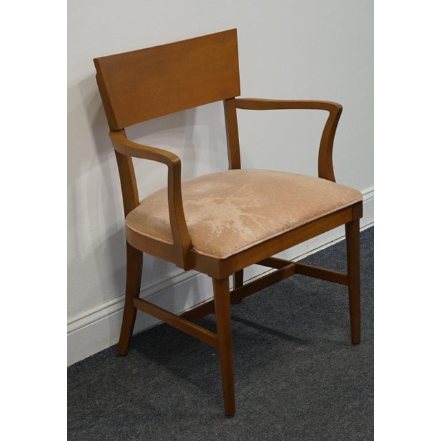 High End Vintage Maple MCM Mid Century Modern Inspired Contemporary Dining Arm Chair For Sale - Image 4 of 9