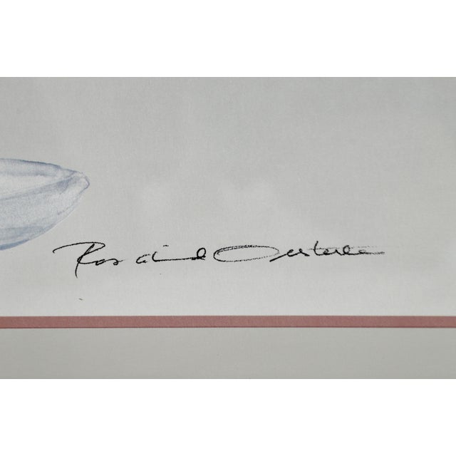 Vintage Framed Rosalind Oesterle Floral Still Life Watercolor Print