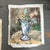 1950’s abstract expressionist pitcher of flowers still life painting on unstretched canvas. Painting measures 19.5x24....