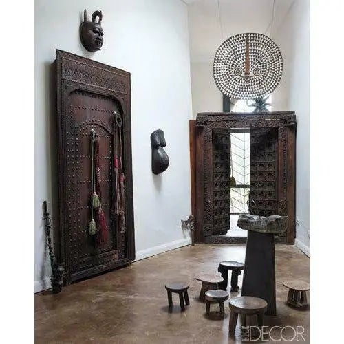 Vintage African Lg Wooden Baule Tribe Moon Mask I Coast 38" H For Sale - Image 9 of 9