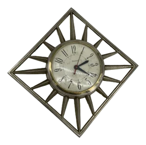 Mid Century Modern United Corp Sunburst Wall Clock