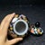 Hand Painted Liuli Glass Lidded General Jar, Black Ground Multi-Colored Floral Pattern, Chinoiserie Ginger Jar For Sale - Image 9 of 9