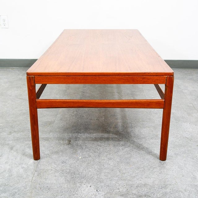 Mid Century Danish Modern Coffee Table Solid Teak Denmark Surfboard MCM Vintage For Sale - Image 10 of 12