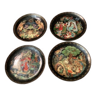 Set of Four Palex Collectors Plates, Russian Legend Fairies Porcelain For Sale