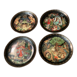 Set of Four Palex Collectors Plates, Russian Legend Fairies Porcelain