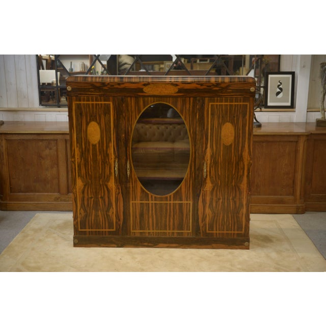 Neo-Classical Art Deco Wardrobe in Ebony Veneer, 1930s For Sale - Image 6 of 15