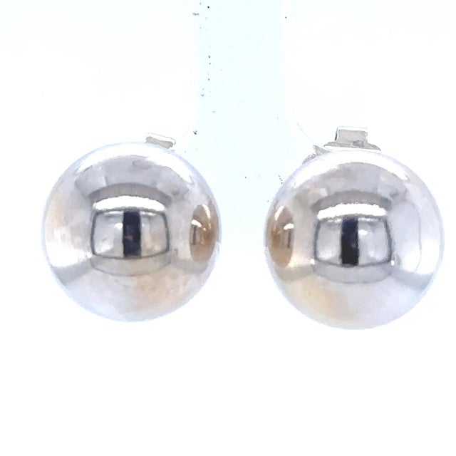 A rare pair of Tiffany & Co. HardWear ball stud earrings crafted in sterling silver, featuring the collection's...