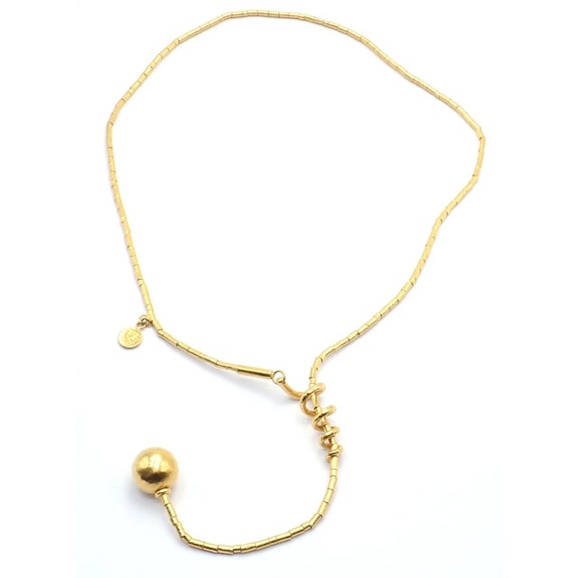 1990s Gurhan Vertigo Yellow Gold Lariat Beaded Spiral Necklace For Sale - Image 11 of 13