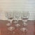 Set of 6 French crystal wine glasses. They have an angular design, soft squared edges. Very attractive and feel great in...