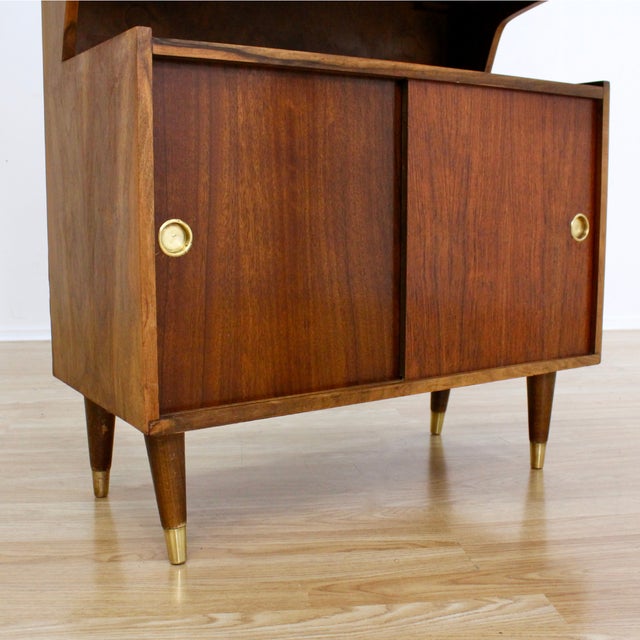 1950s 1950s Atomic Drop Down Liquor Cabinet Dry Bar For Sale - Image 5 of 12