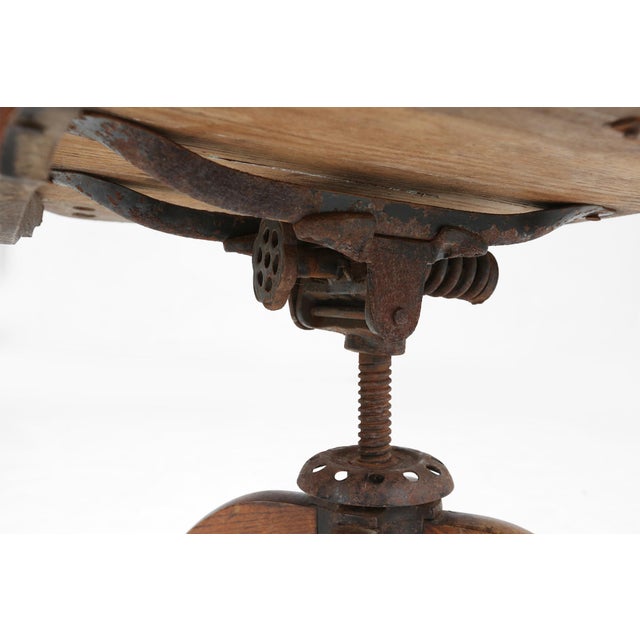 Brown English Swivel-Base Captain Desk Chair, 1850s For Sale - Image 8 of 14
