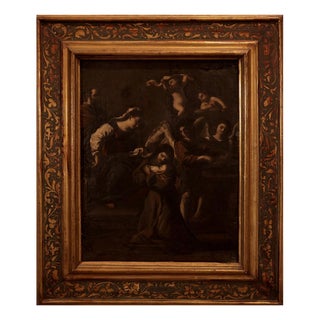Italian School, The Vision of Saint Clare, 17th Century, Oil on Canvas For Sale