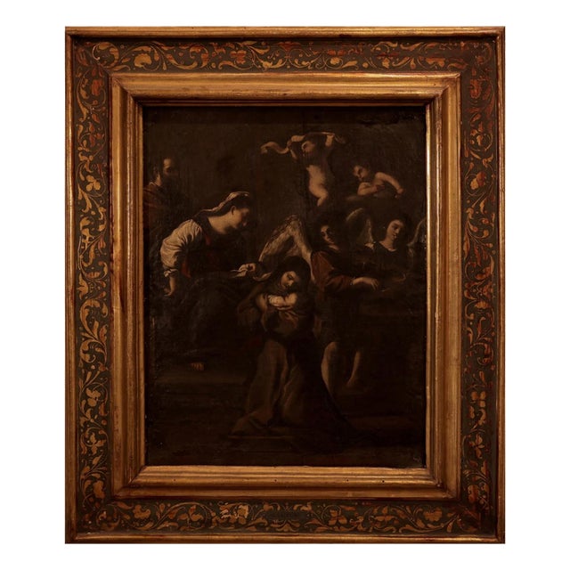 Italian School, The Vision of Saint Clare, 17th Century, Oil on Canvas For Sale