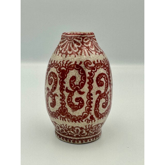 A Rare De Porcelyne Fles Dutch Delft Red Craquele Glaze Pottery Vase For Sale In Boston - Image 6 of 6