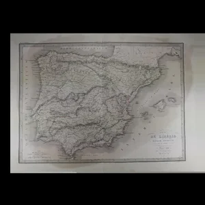 Antique Map of Ancient Iberia or Spain an Original 1838 Edition of a Pierre M Lapie Map. De L´Ibérie Ou Espagne Ancienne.