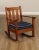 High Quality Antique Circa 1910 Solid Oak Rocking Chair with Custom Upholstered Seat