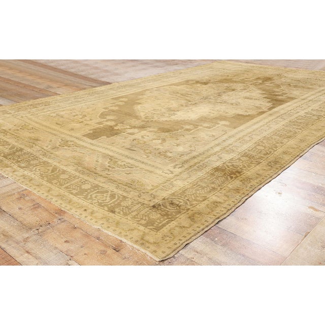 Camel Vintage Turkish Oushak Rug - 07'03 X 12'05 For Sale - Image 8 of 10