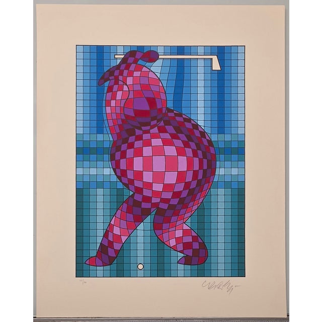 ARTIST: Victor Vasarely TITLE: Golfer Variant 1 MEDIUM: Serigraph SIGNED: Hand Signed by Victor Vasarely EDITION NUMBER:...